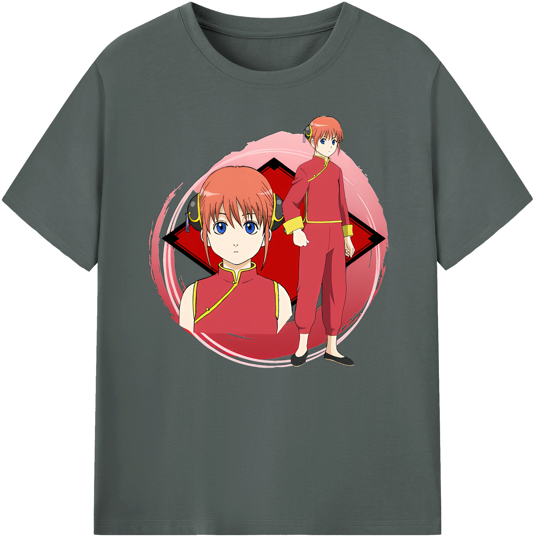 （画像用） ぎんたま 坂田銀時（さかたぎんとき） 神楽 志村新八（しむら しんぱち） GINTAMA Sakata Gintoki Kagura Shimura Shinpachi 綿100％ メンズ半袖Tシャツ｜肌触りやわらか＆通気性